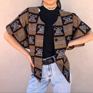 Vintage Gold & Black Boxy Cover Up